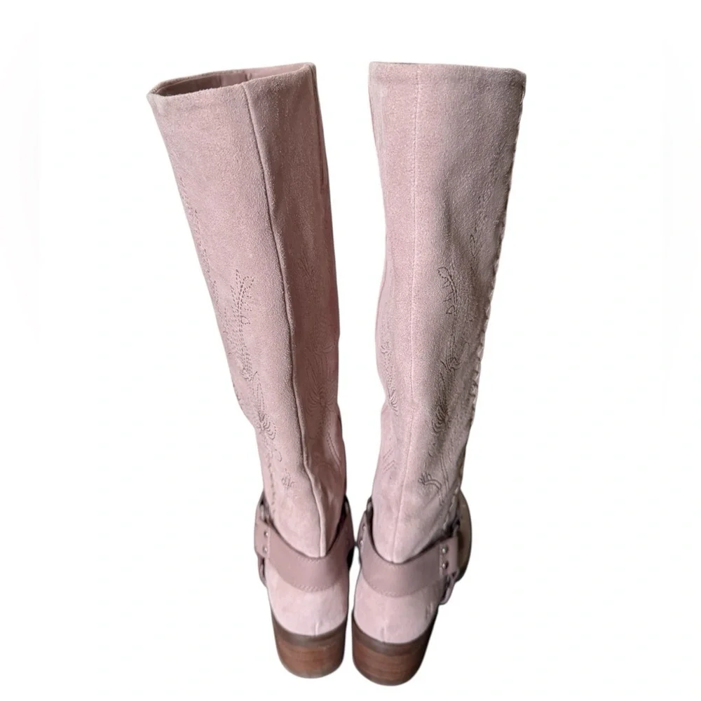 NWOT Classy Pink Soft Suede Knee-High Lucky Brand Women's Boots-Size 5.5 Boho
